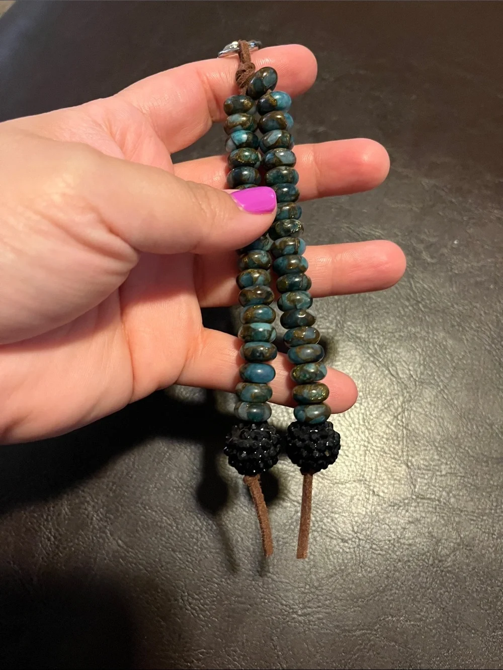 Beaded genuine stone Tassel Keychain - Unbranded